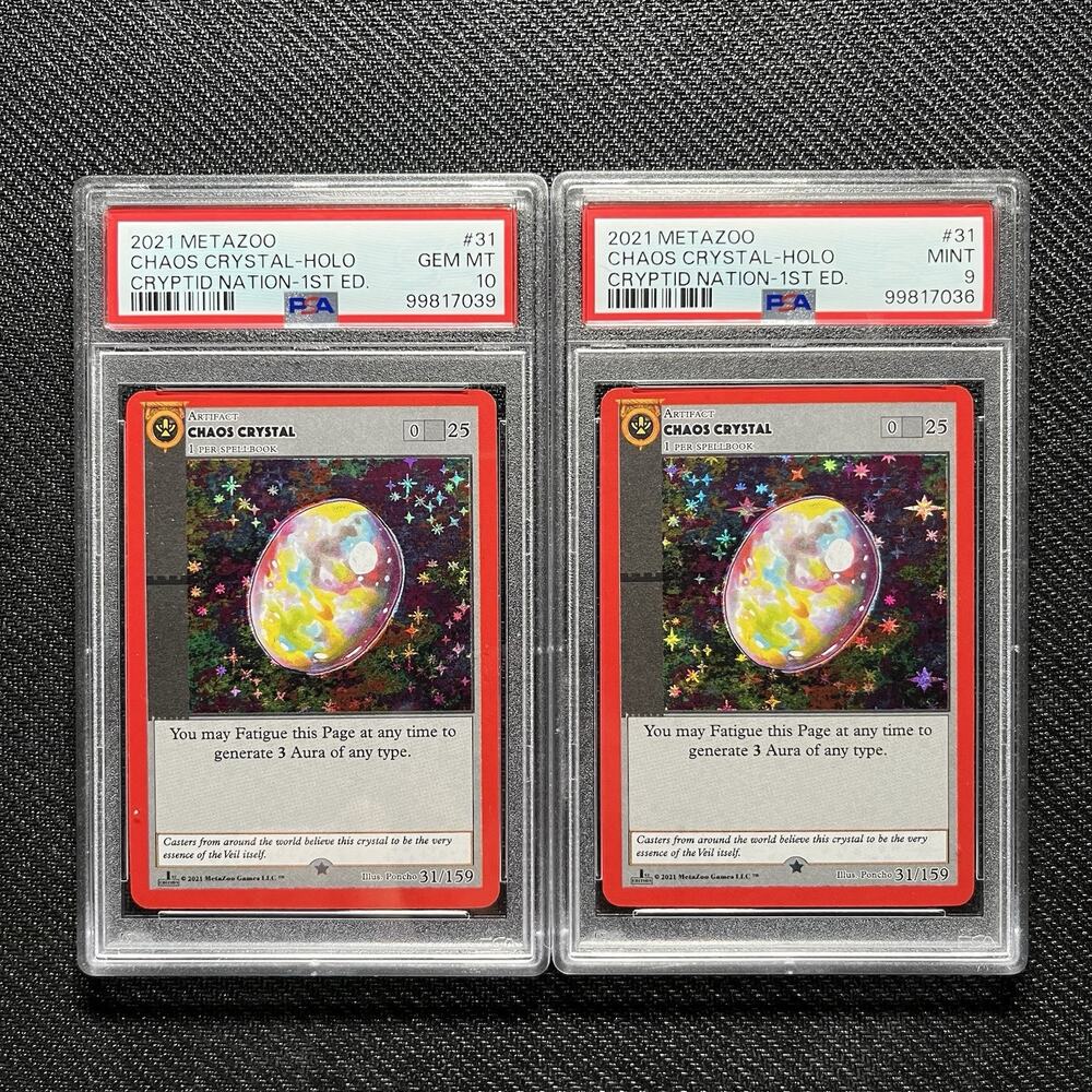 Metazoo Chaos Crystal PSA 10 Gem Mint + 9 Mint Lot Full Holo 1st Edition